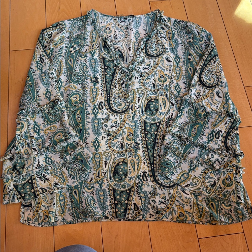Kobi Halperin Long-Sleeve Blouse - Green Multi colors
Like new
